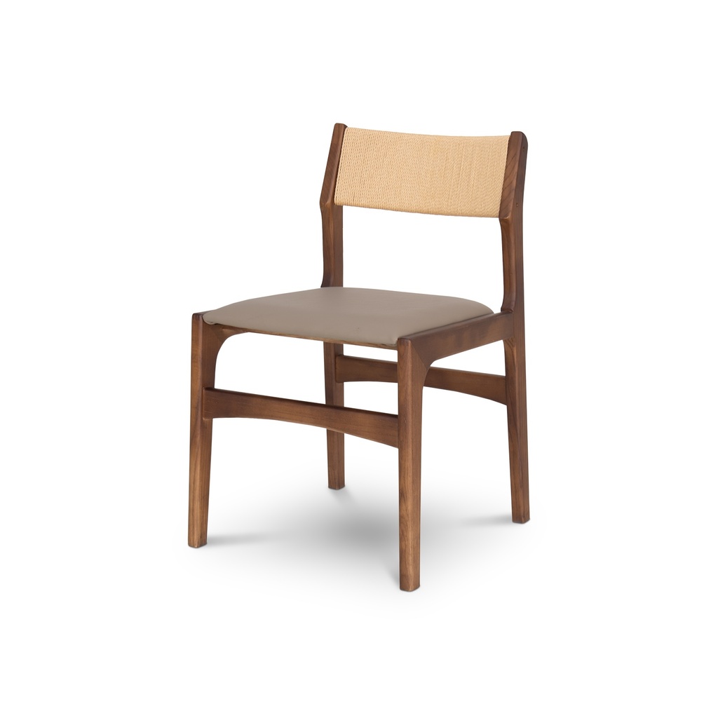[440020000027] Silla Zari (PU Gris Claro, Olmo Adobe, Tejido Organico Beige)